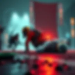 Reviving Downed Runners in Marathon A player revives a downed enemy runner in a competitive Marathon setting, showcasing unexpected teamwork and interaction.