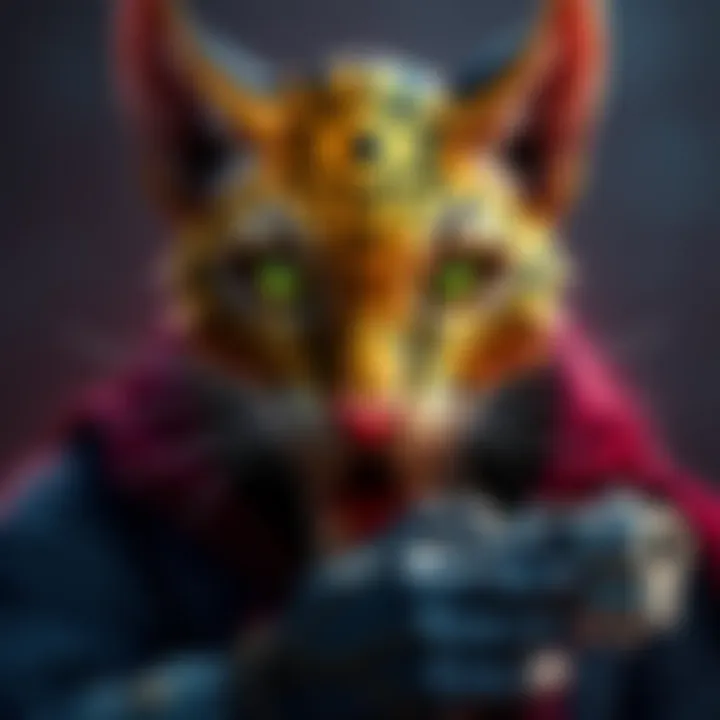 A depiction of Revolver Ocelot, showcasing his distinct features and personality traits relevant to the Seven Deadly Sins.