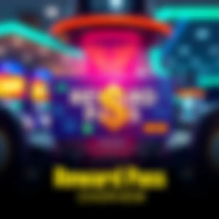 A graphic showing a Reward Pass with various icons representing benefits and rewards, along with a dollar sign to indicate value.