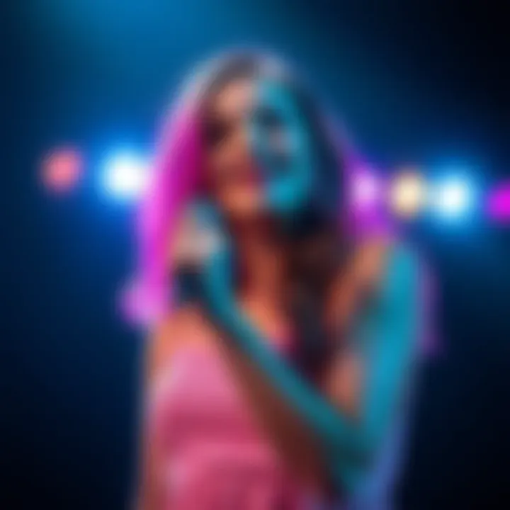 Rhianna Devries performing as adult Chloe, showcasing her emotional and humorous talent on stage