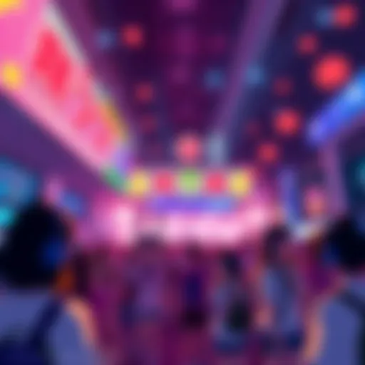 Rhythm Heaven Groove Sales Celebration A vibrant scene depicting players celebrating the successful launch of Rhythm Heaven Groove with banners and game merchandise in Japan.