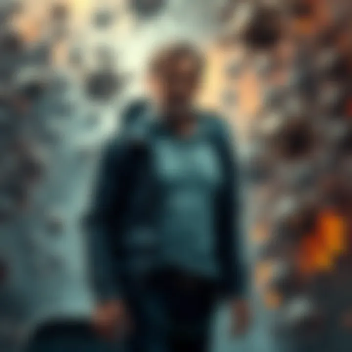 Richard Trager in a survival setting Richard Trager stands resilient amidst a backdrop of chaotic viral variants, showcasing determination and strength during a crisis.