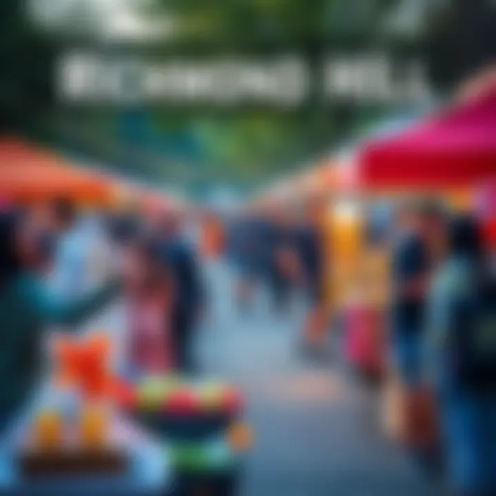 Richmond Hill Community Event A vibrant community event in Richmond Hill with people enjoying activities and local vendors showcasing their products.