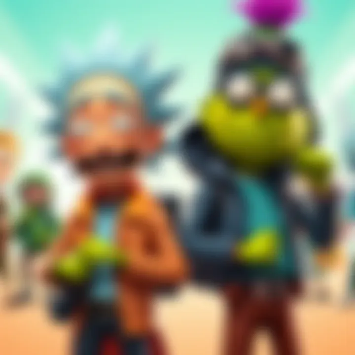 Rick Prime and Pickle Rick characters from Epic's Sidekicks, displaying their unique features and styles