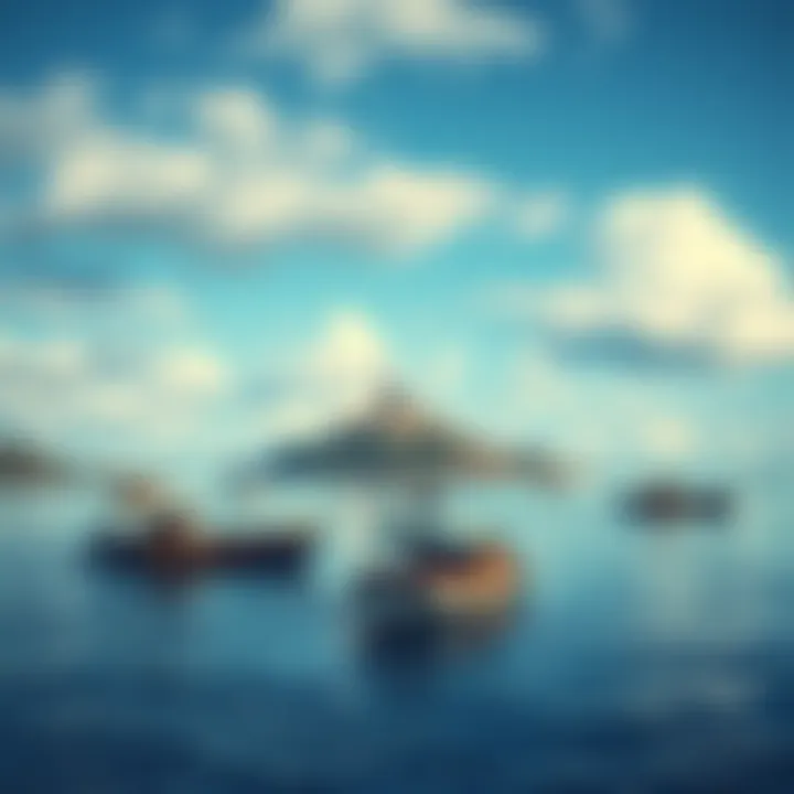 A scenic view of Riker's Island featuring boats and people exploring the area.