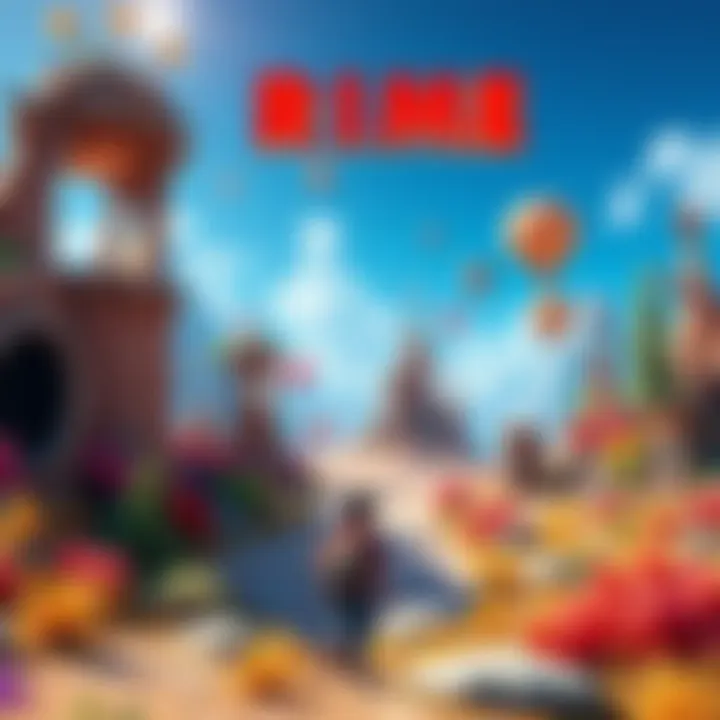 A character exploring a vibrant landscape filled with unique structures and natural elements in Rime.