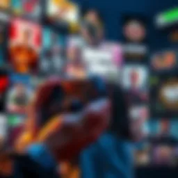 A gamer holding a controller with various video game titles displayed in the background, hinting at increasing prices in the gaming market after GTA 6 release.