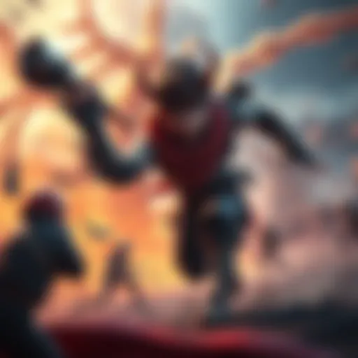 A player fights the Risen boy in a vibrant monster hunting game, showcasing the character's unique features and the action-packed environment.