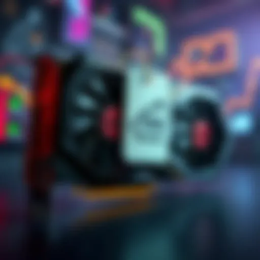 A graphics card with a price tag showing an increase, symbolizing the surge in prices for GeForce brand cards.