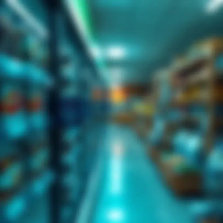 A grocery store shelf with price tags showing increases on essential items like bread and milk.