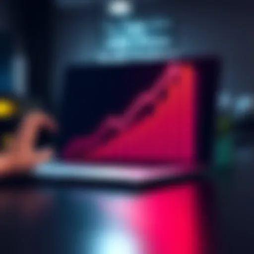 Graph showing increasing prices of solid state drives with a laptop in the background