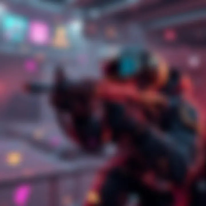 RiskRunner SMG in action A player character aiming with the RiskRunner exotic SMG in a game setting, surrounded by digital elements representing combat.