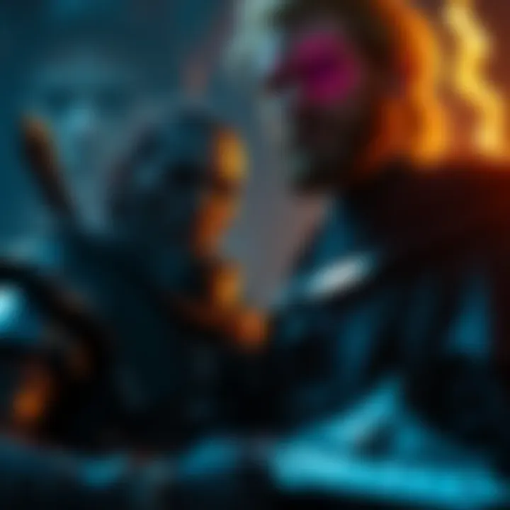 A scene from the Rite of the Nine cutscenes showing characters IX and Orin in a dramatic moment, highlighting their connection and lore elements.