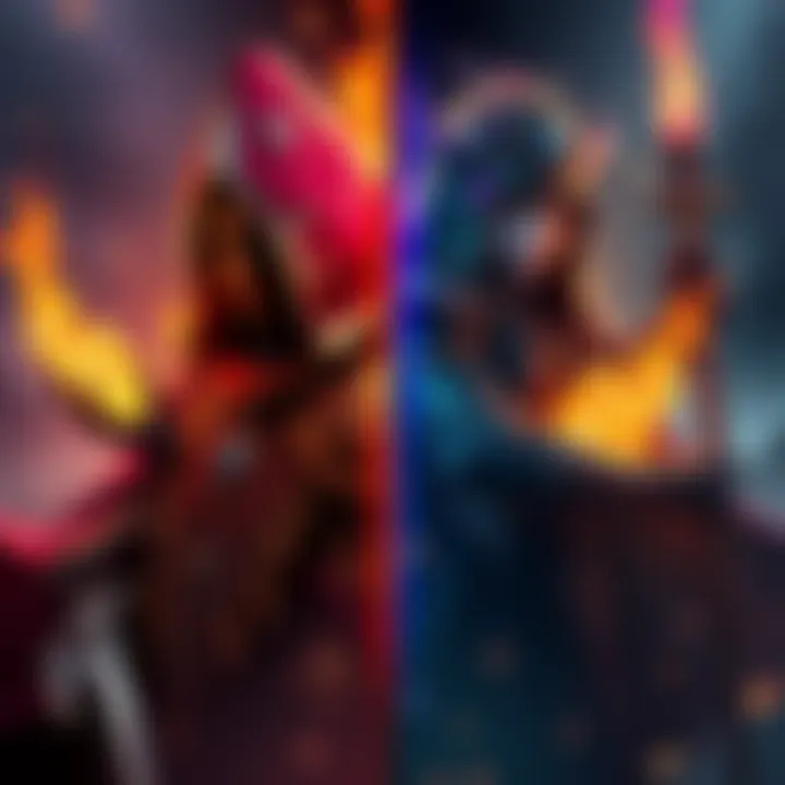 Ritualist Class Combination A visual comparison of ritualist/challenger and ritualist/invoker characters showcasing their unique skills and damage boosts