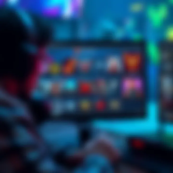 A gamer analyzing different riven mods and their values on a computer screen
