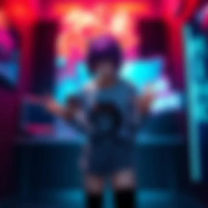 Character Rize stuck in a strange pose before starting the game, showcasing a glitchy gaming moment