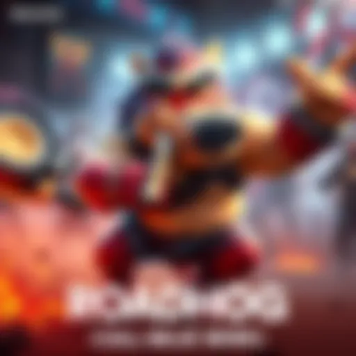 Roadhog character from a popular game, demonstrating his abilities in a competitive match, showcasing his strong presence on the battlefield.