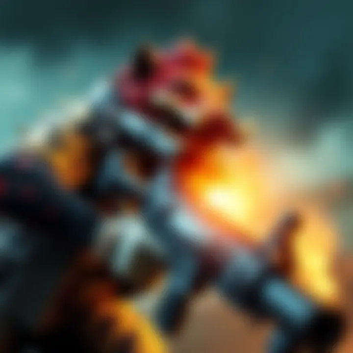 Roadhog character targeting a player from afar, showcasing his powerful headshot ability