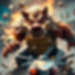 Roadhog in Action on Asian Server Game character Roadhog dominating in battle, showcasing his powerful ability to take out opponents with ease on the Asian server.