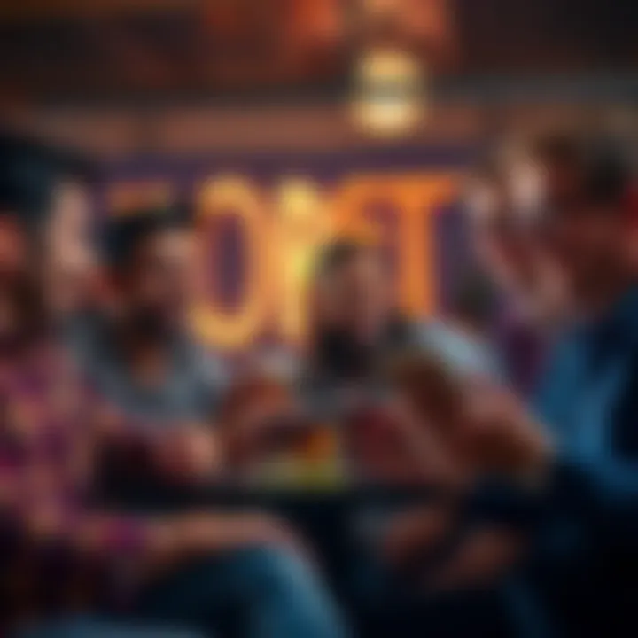 A group of friends sharing laughs while reading and reacting to online roast comments about themselves