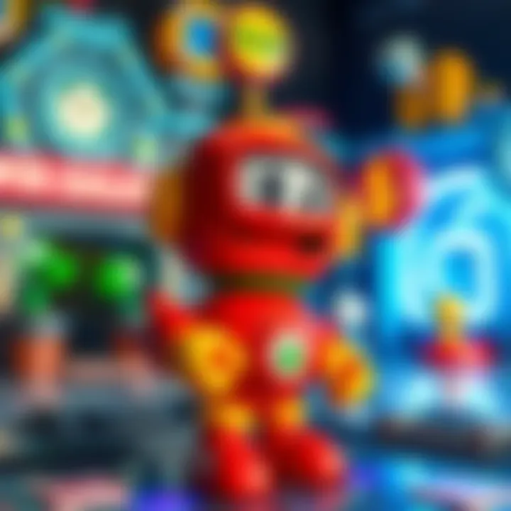 R.O.B. character displayed in a Super Mario Galaxy Gateway Galaxy themed toy playset