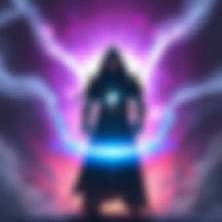 A character wearing the Robe of Eyes stands under the glow of a Light spell, showcasing the contrast and effects of both in a fantasy setting.