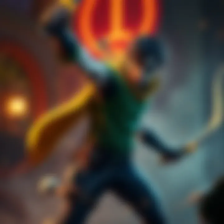 An artistic pose of Robin showcasing dynamic combat moves in an action role-playing game setting.