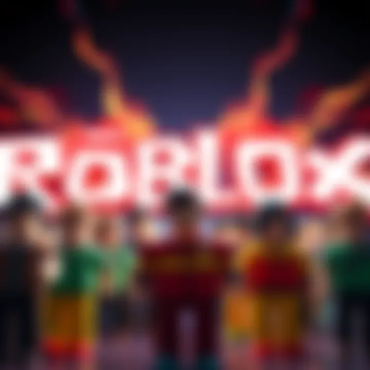 Roblox logo with frustrated players Players showing frustration with Roblox changes in front of the logo