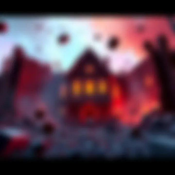 A destroyed Roblox house after chaos caused by Duke Nuke, showing debris and damage throughout the space.
