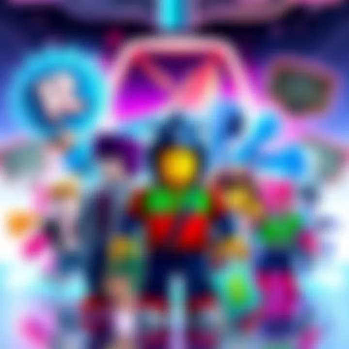 Roblox Leads in Gaming A colorful digital illustration showing Roblox characters and logos in front of classic game icons like CS2 and League of Legends, highlighting the popularity of Roblox among players.