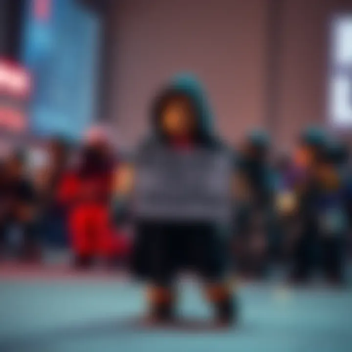 A Roblox YouTuber speaking out against child predators while holding a sign for awareness