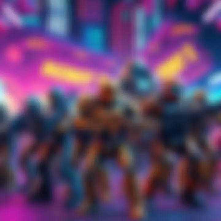 Robotic Characters in FPS Games A futuristic scene featuring various robot characters equipped with weapons, ready for action in a vibrant gaming environment.
