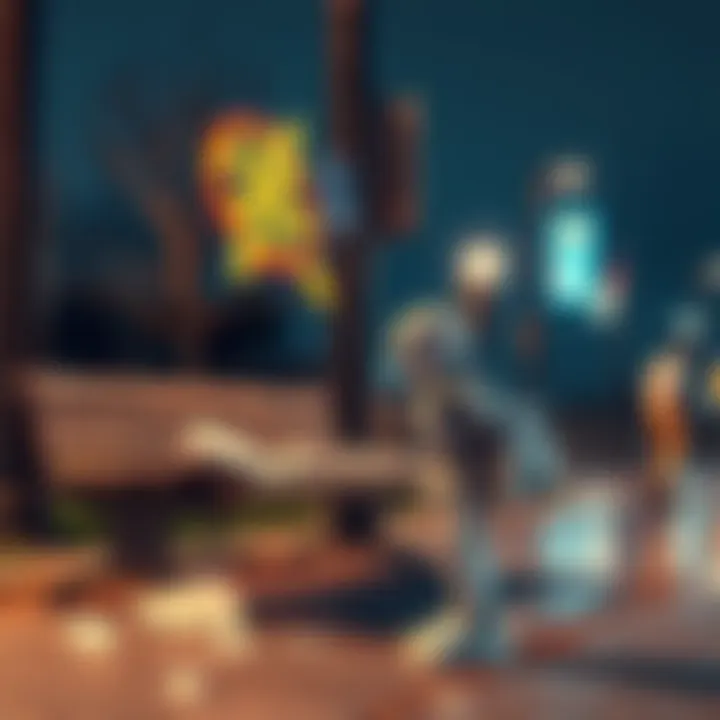 Ice Poseidon's robot Andy stands next to a damaged public bench after an accident