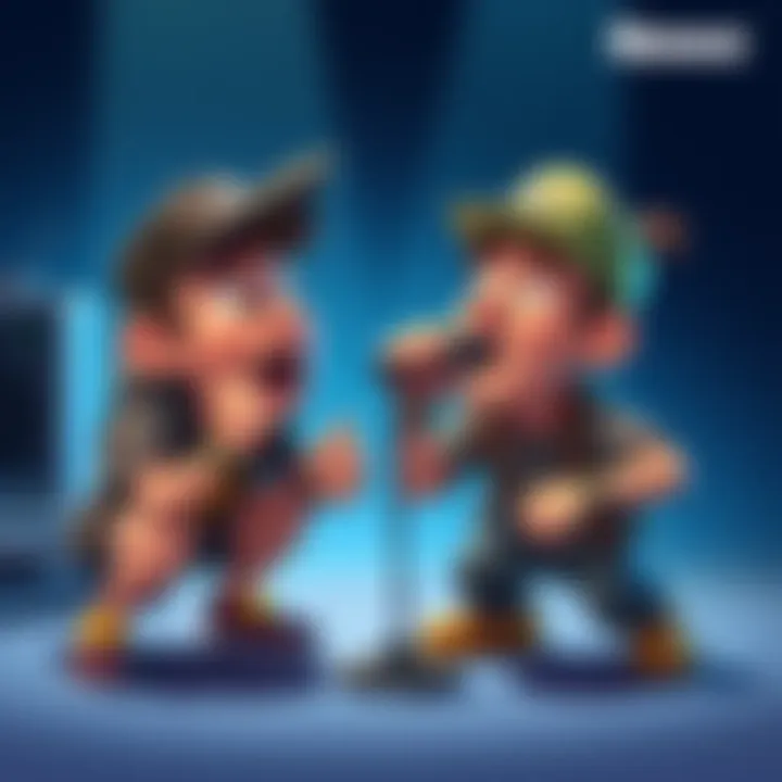 Two cartoon characters, Rocco and Derek, crouching and beatboxing while humorously humping the air. Rocco is wearing a silly hat.