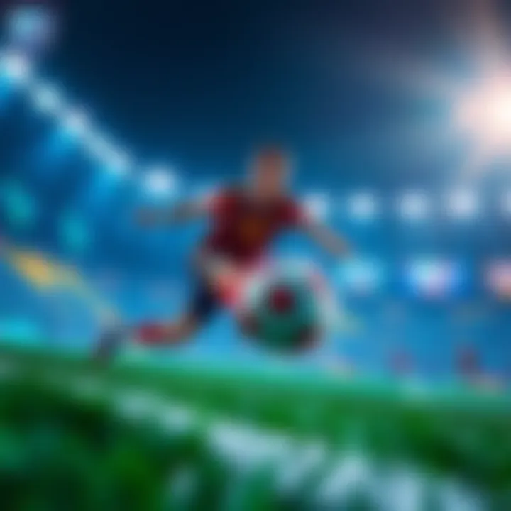 A player skillfully dribbling a soccer ball in Rocket League, aiming to score while in a colorful arena