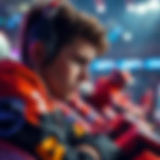 A Rocket League player focused on a competitive match, looking frustrated while trying to rank up in 2s