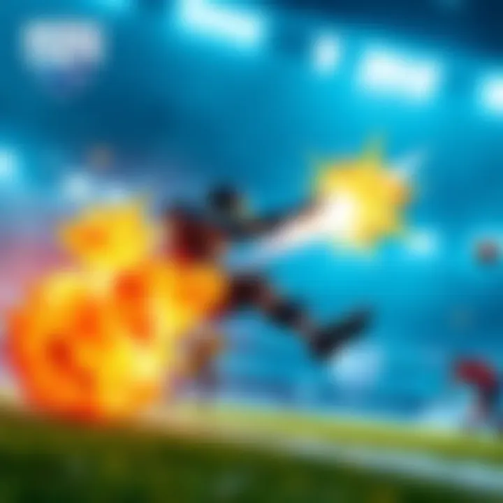 A player in Rocket League using a power-up in Rumble mode during an intense match