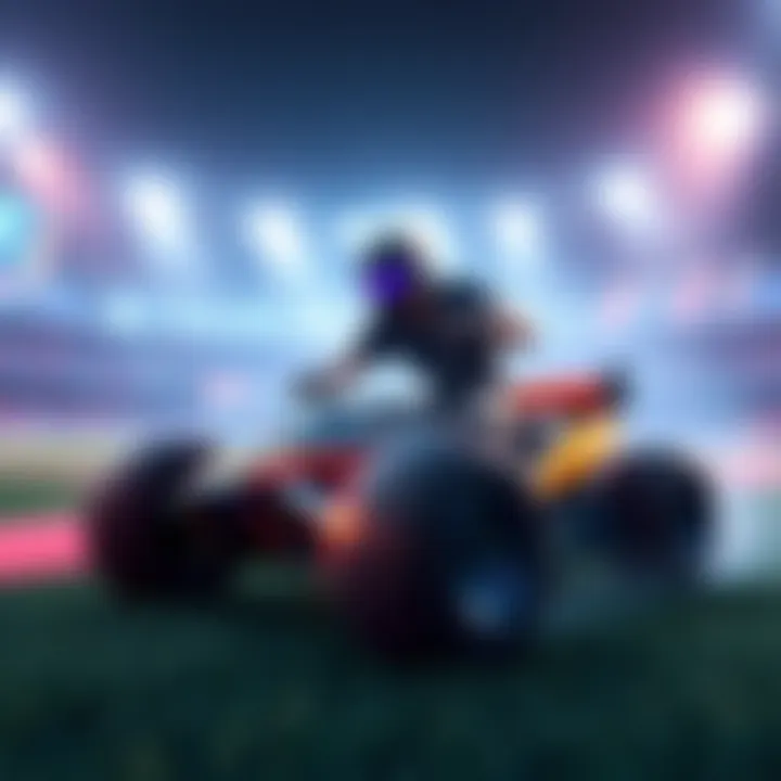 Player in Rocket League using the Bakkesmod plugin to skip drop animation