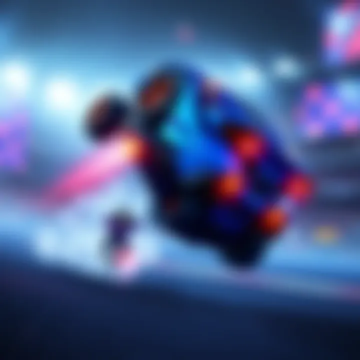A Rocket League car executing a flip reset in mid-air during a match