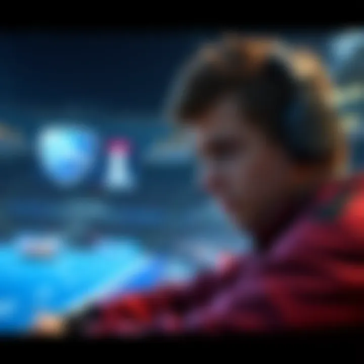 A Rocket League player looking frustrated as the game shows a score of 1-0 against them, contemplating a forfeit.