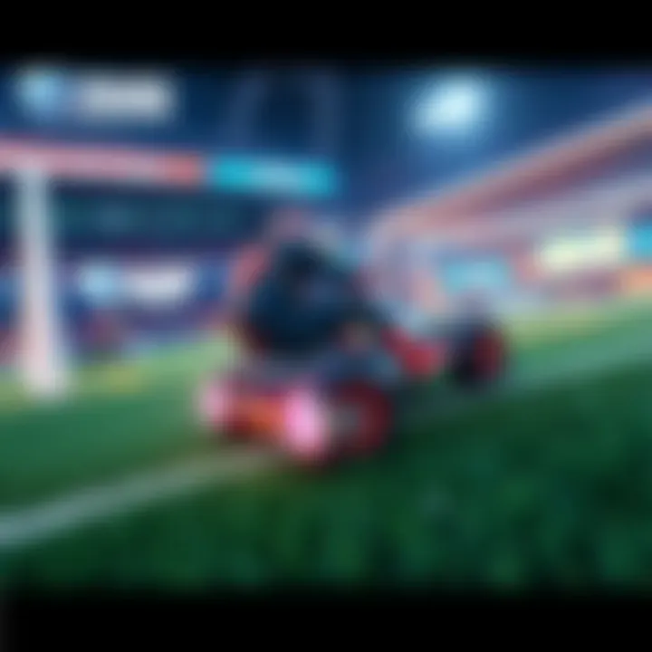 A Rocket League player missing a goal after a teammate makes a perfect pass, capturing the excitement and frustration of the game.