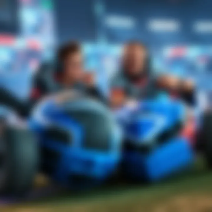 Rocket League Players Reacting to Bumps Two Rocket League cars collide, one player visibly frustrated while the other laughs, showing mixed reactions to the bump during a competitive match.