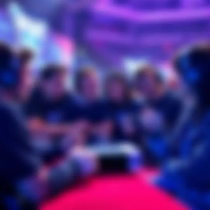 Group of Rocket League players sharing their experiences about the game's enjoyment with a console and controller in hand