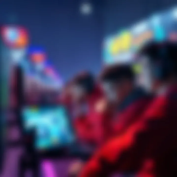 Group of Rocket League players in Japan looking disappointed in front of their screens with matchmaking issues.