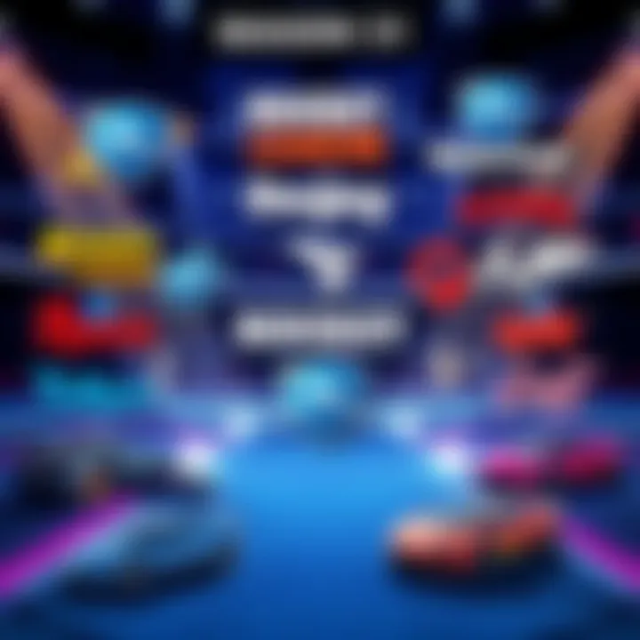 A display of various in-game titles from Rocket League's Season 21, showcasing unique designs and colors.