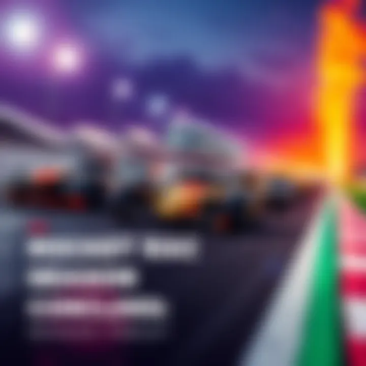 A lineup of Rocket Racing cars ready for competition on a vibrant racetrack during the season finale.