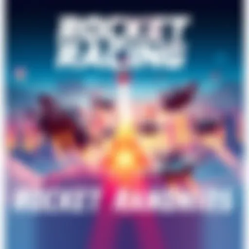 A vibrant poster featuring racing ships soaring through a colorful skyline, announcing the end of Rocket Racing on October 1st with a new trailer drop.