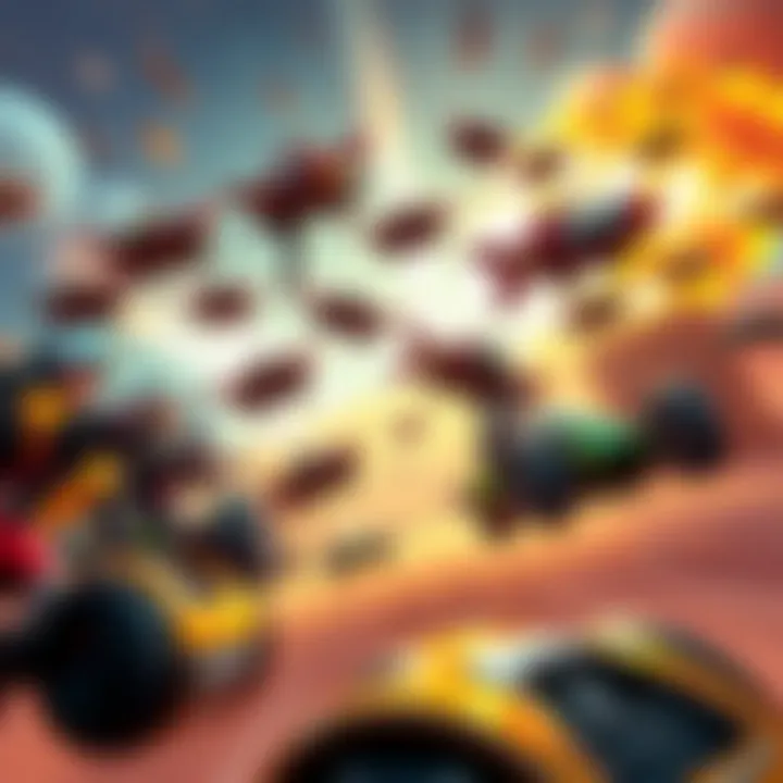 Rocketeer drivers in-game drop A burst of Rocketeer drivers appearing in a game setting, showing increased loot drops, with players excitedly interacting with them