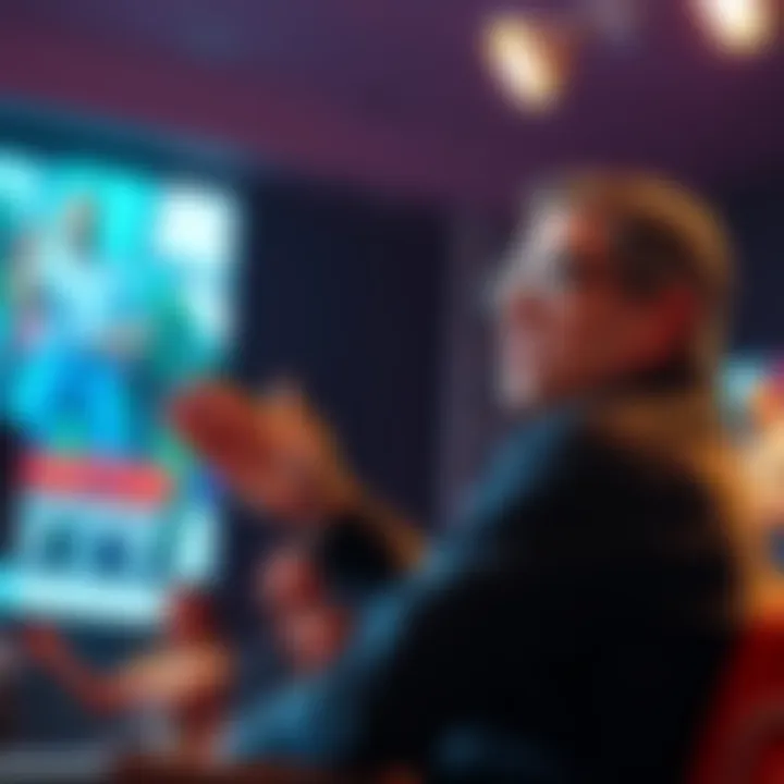 Rockstar developer addressing fans about GTA 6 visuals at a press conference