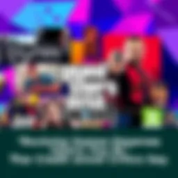 Collage of popular Rockstar Games titles like GTA Online and Red Dead Redemption 2 with a vibrant background